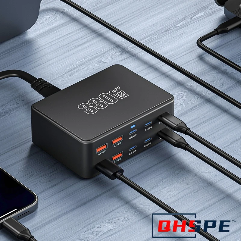 300W GaN Fast Charging Station 6-Port - PD3.0/QC4.0 Super Fast Charger for iPhone iPad MacBook Laptop All in One