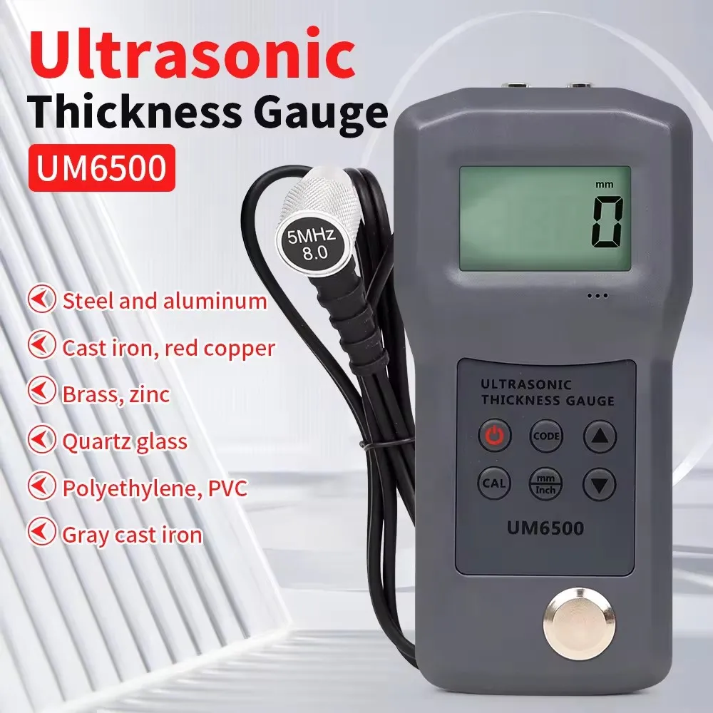 HEDAO UM6500 Large Lcd Screen Backgliht Ultrasonic Thickness Gauge  Range 1-200mm thickness Meter