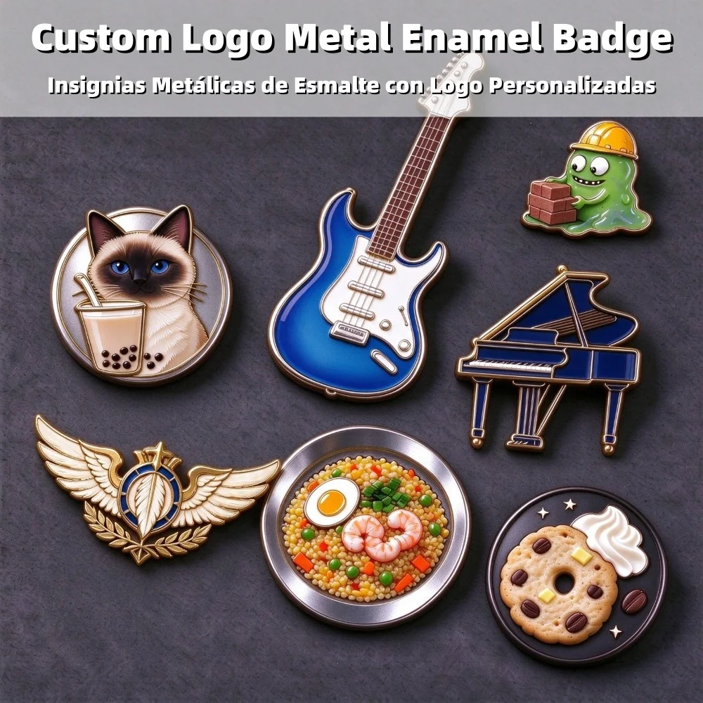 Wholesale Custom Logo Metal Enamel Badge Your Own Design Custom Pin Badge Soft Hard Enamel Pins Personalize UV Print Pin Badge