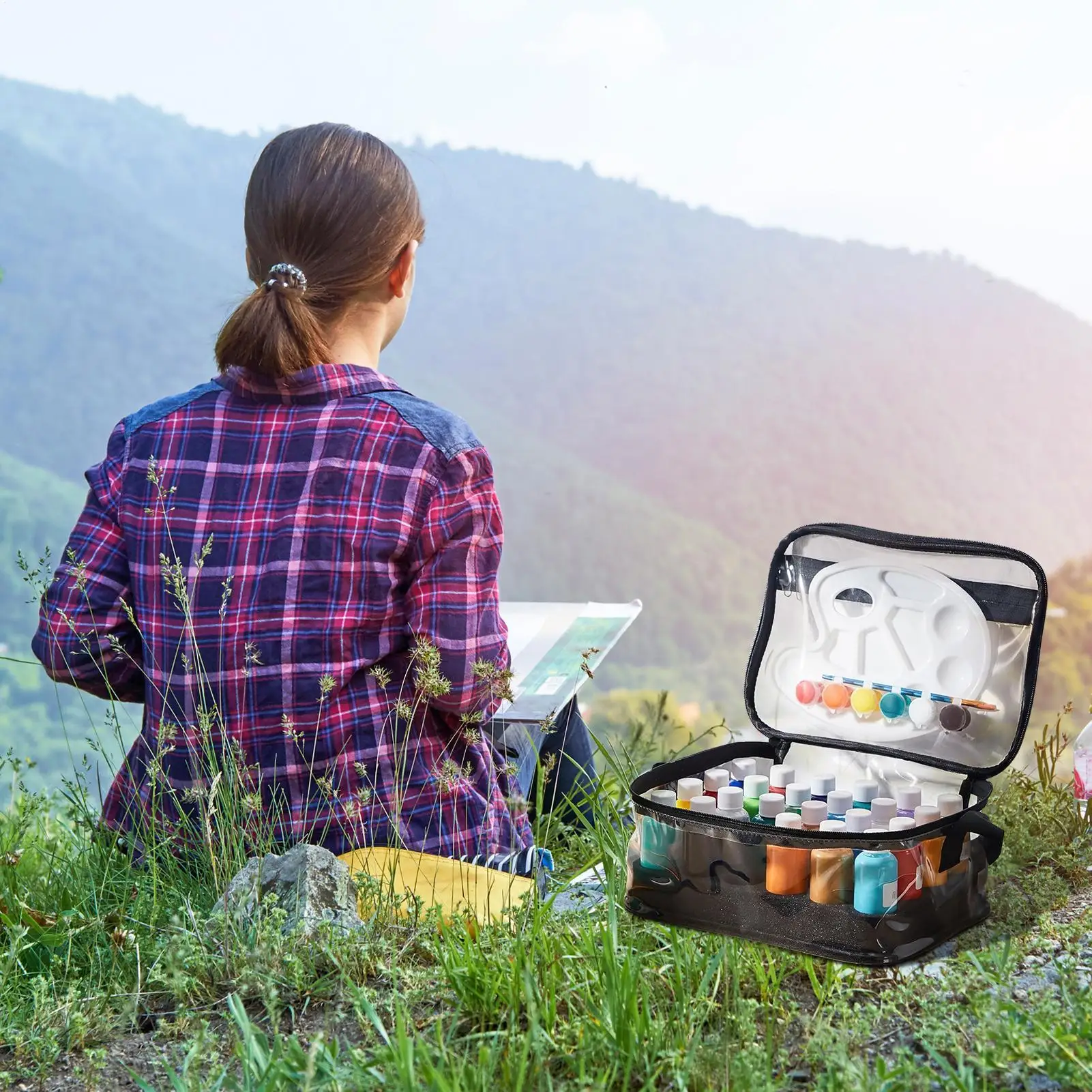 

Acrylic Paint Storage Art Bags For Supplies Travel Transparent Portable Dispenser Holder Box Containers For Ink Oil Painting