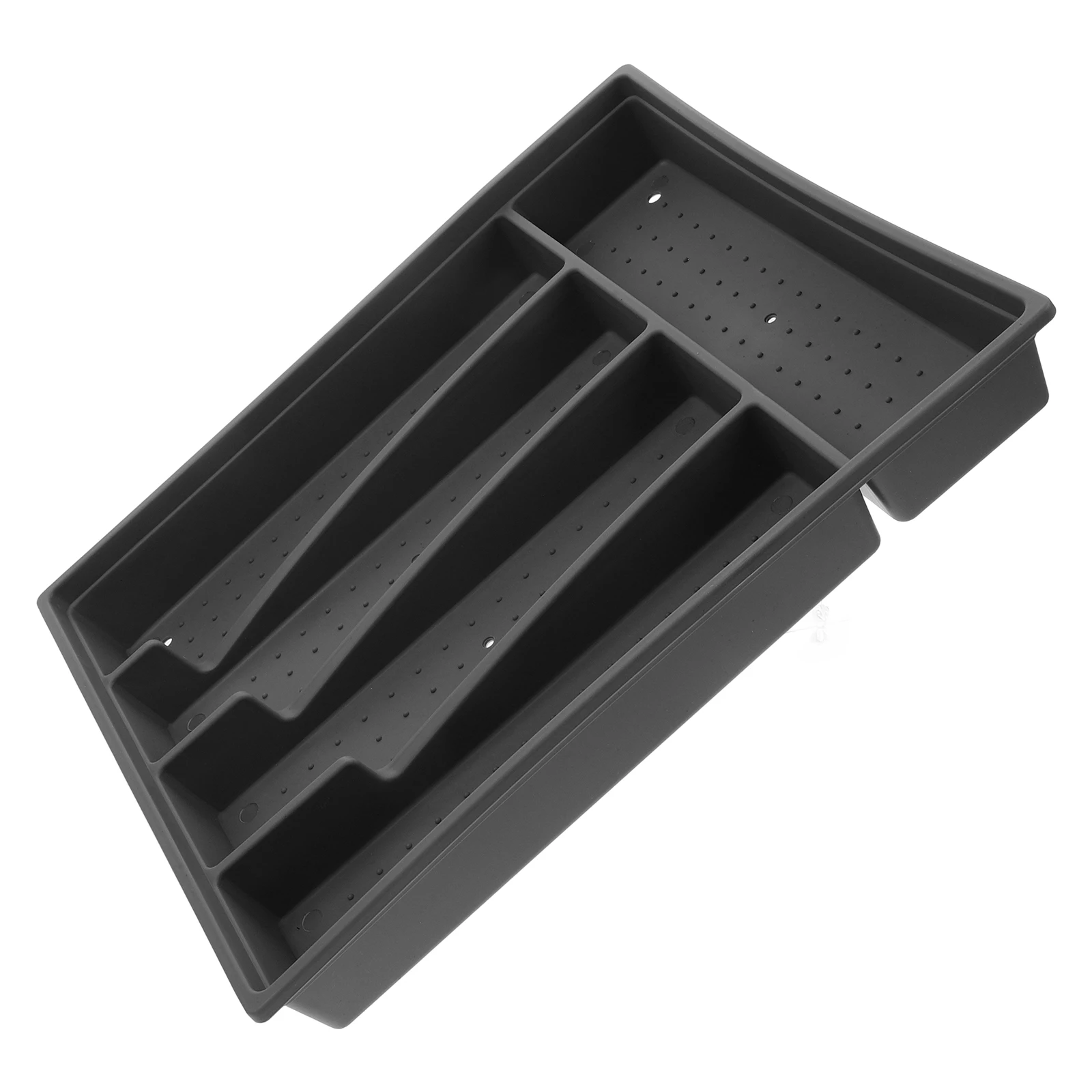 

Tray Fork and Spoon Storage Box Kitchen Silverware Drawer Organizer Cutlery Holder Rack Grey Utensils Countertop