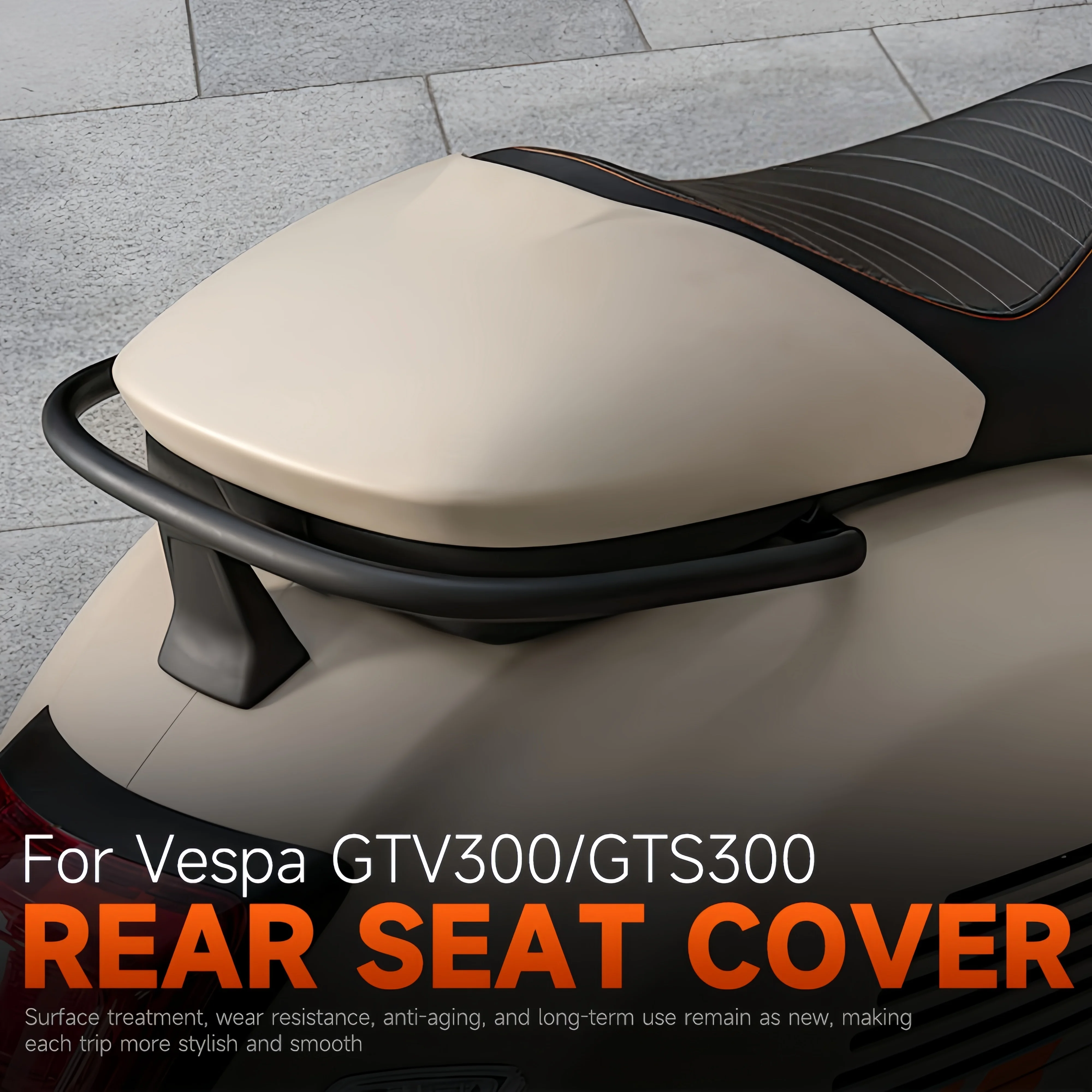 Motorcycle Accessories Rear Passenger Cover Seat Back Cover Fairing Parts decoration FOR Vespa GTV300 / GTS300 New Matte Finish