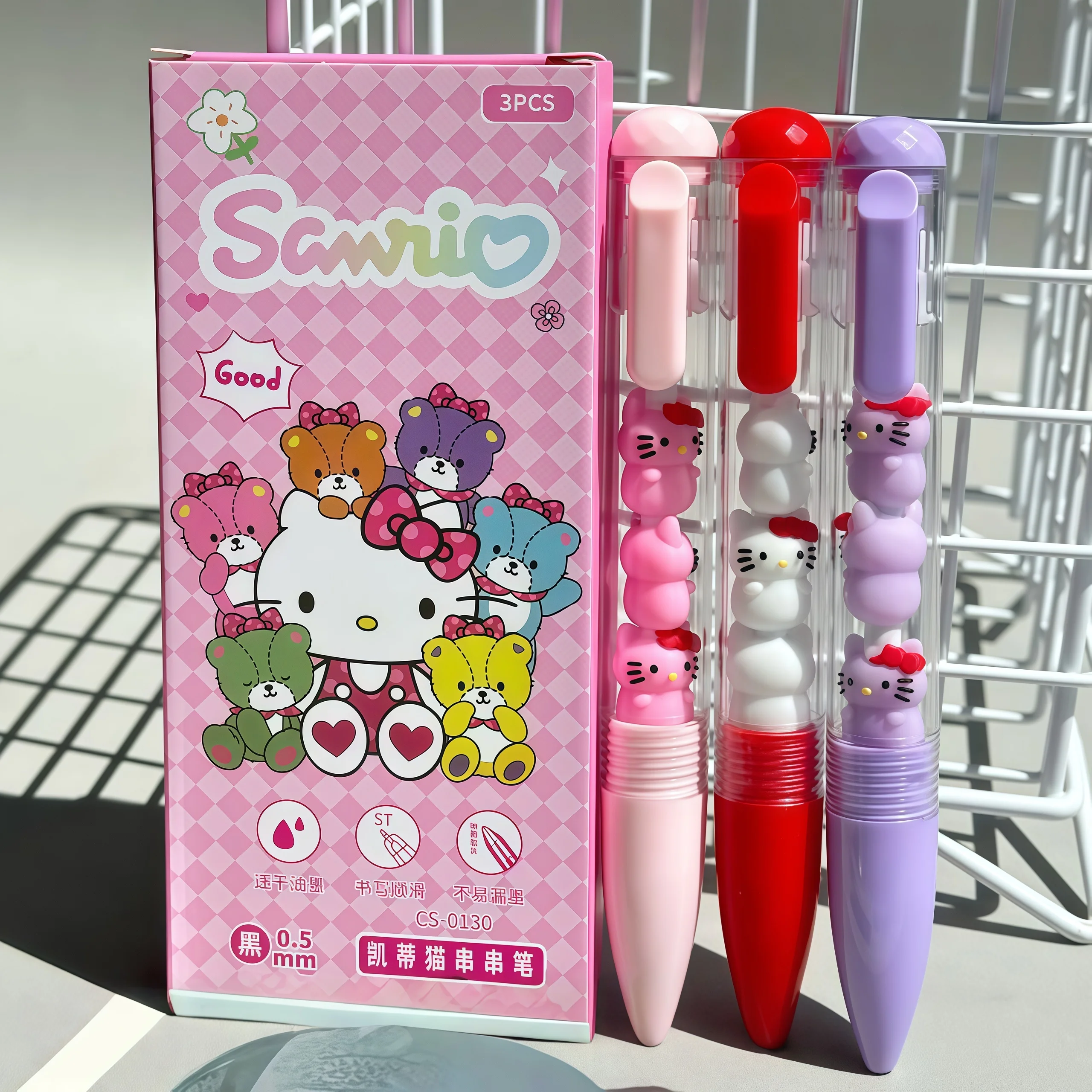 3 قطعة/المجموعة سانريو جل القلم مرحبا كيتي طالب امتحان القلم سريعة الجافة مكتب قلم توقيع اللوازم المدرسية القرطاسية جائزة