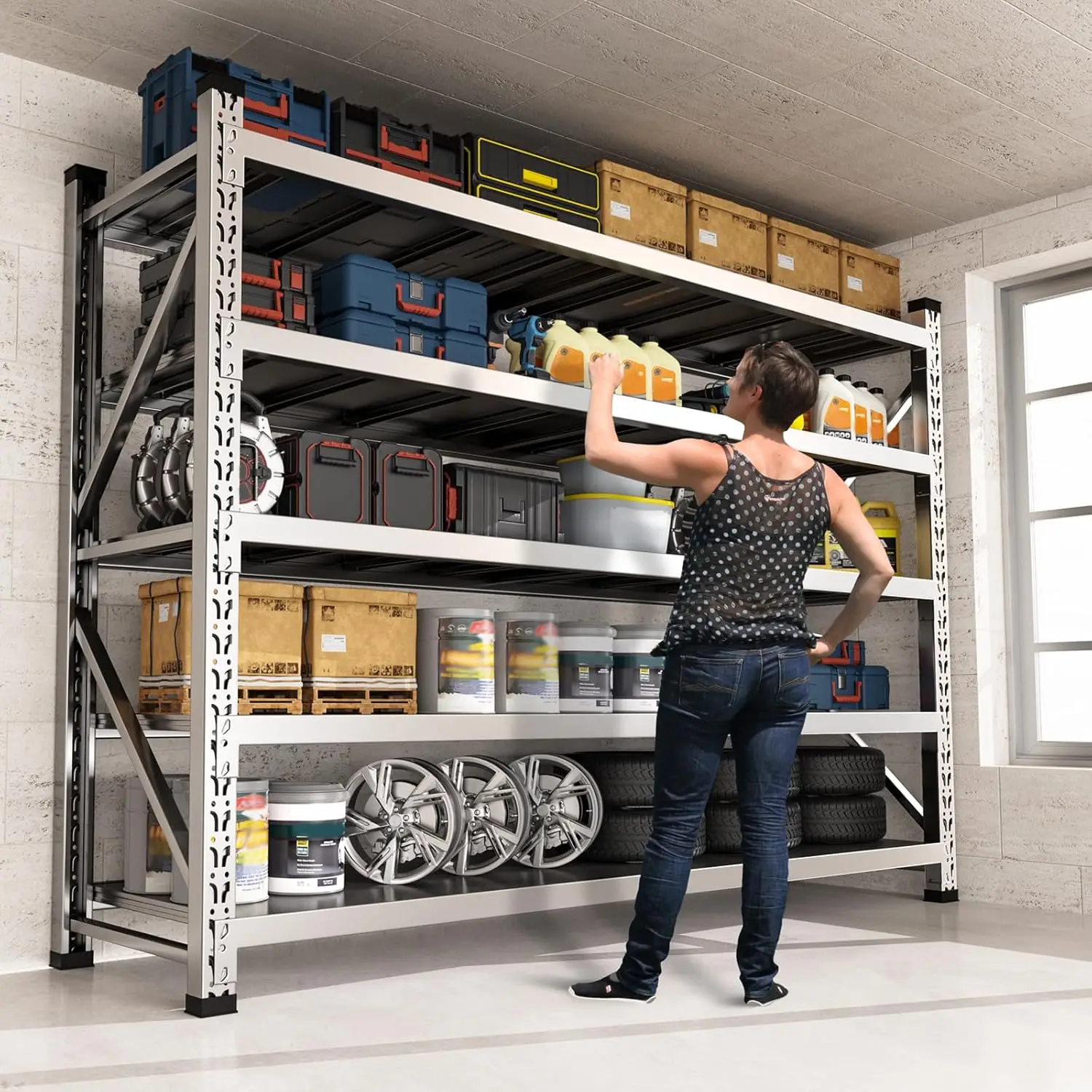 

Garage Shelving Heavy Duty Garage Shelving Units Storage Adjustable Stainless Steel Industrial Shelves Commercial Shelving Rack