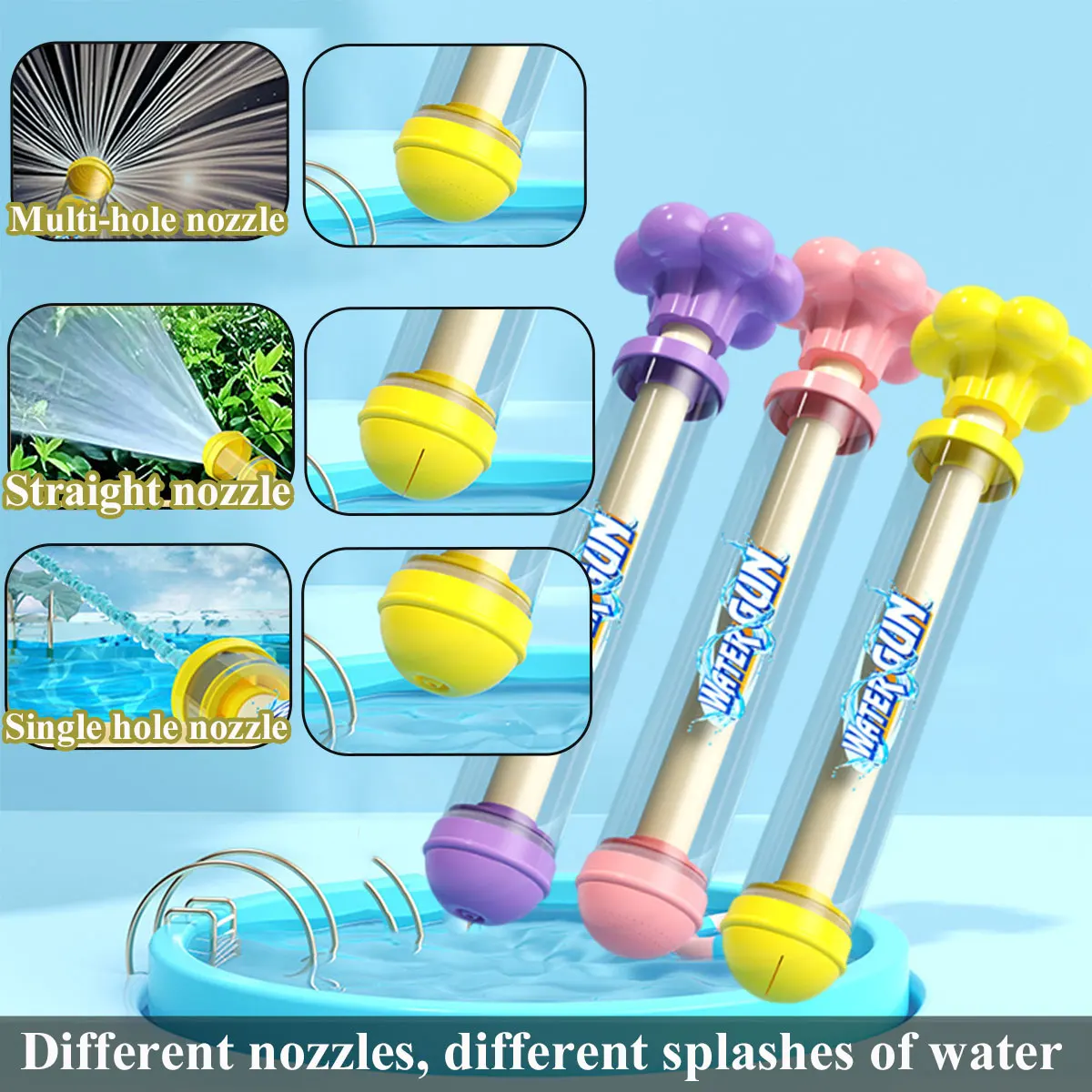 Pusher Type Fun Fireworks Water Jet Spray or Single Hole Water Gun Water Splashing Festival Prop Outdoor Leisure Water Play Game image 4