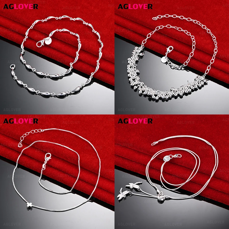 

AGLOVER 925 Sterling Silver Grape Bead Necklace Women's Creative Temperament Accessories Party Jewelry