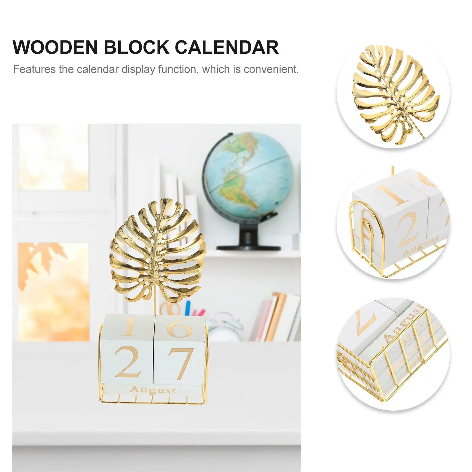 Date Sign for Desk Calendar Square Desktop Office Reusable Vintage