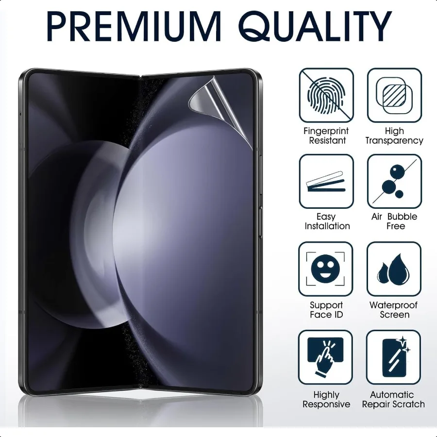 2 sets schermbeschermer voor Samsung Galaxy Z Fold 4 HD Heldere zachte TPU-film voor Samsung Galaxy Z Fold 4 7.6 Voor + achterkant Flexibl