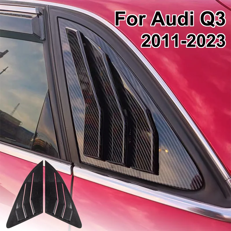 

For AUDI Q3 Rear Side Window Louvers Cover Trims Air Vent Louvers Sun Shade Shutter Car Accessories 2011-2018 2019-2022 2023