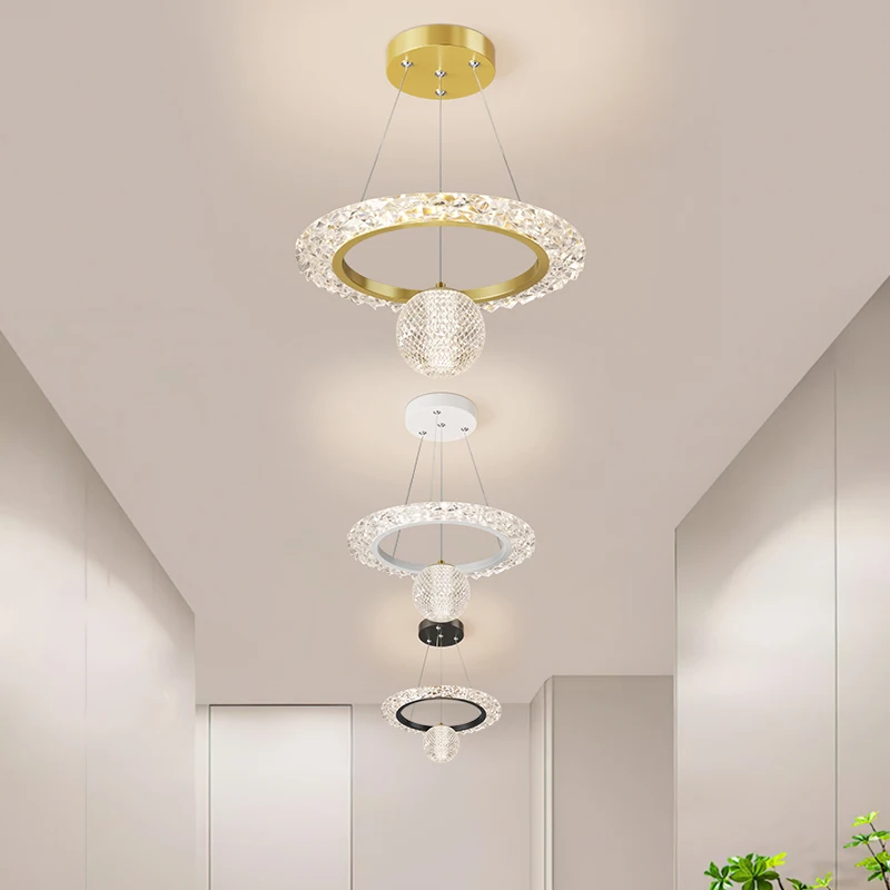 Led Chandelier Modern Simple Living Room Bedroom Study White Yellow Diameter 25cm 30cm Indoor Household Lamps And Lanterns
