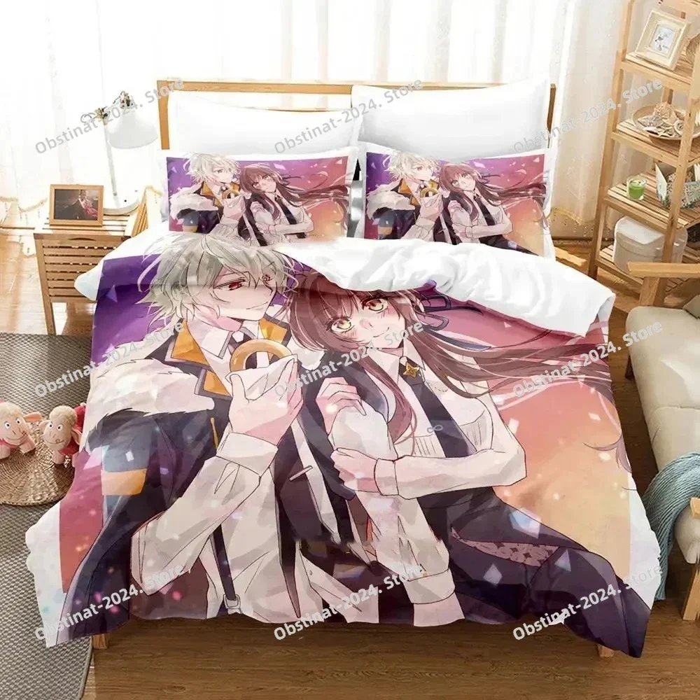 

3D Anime Game Collar X Malice Bedding Set Printed single Comforter Quilt Duvet Cover Pillow Case 3 Pieces Sets Kids Adult Size