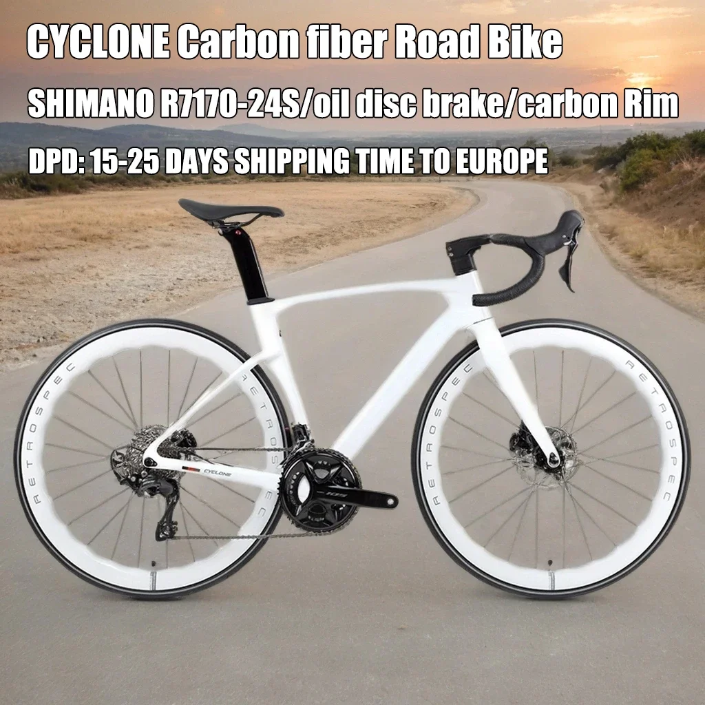 

TWITTER CYCLONE Carbon Fiber Road Bicycle R7170-24S Road Racing Bicycle Oil Disc Brake Gravel Bicicleta Carbon Rim Light 8.3KG