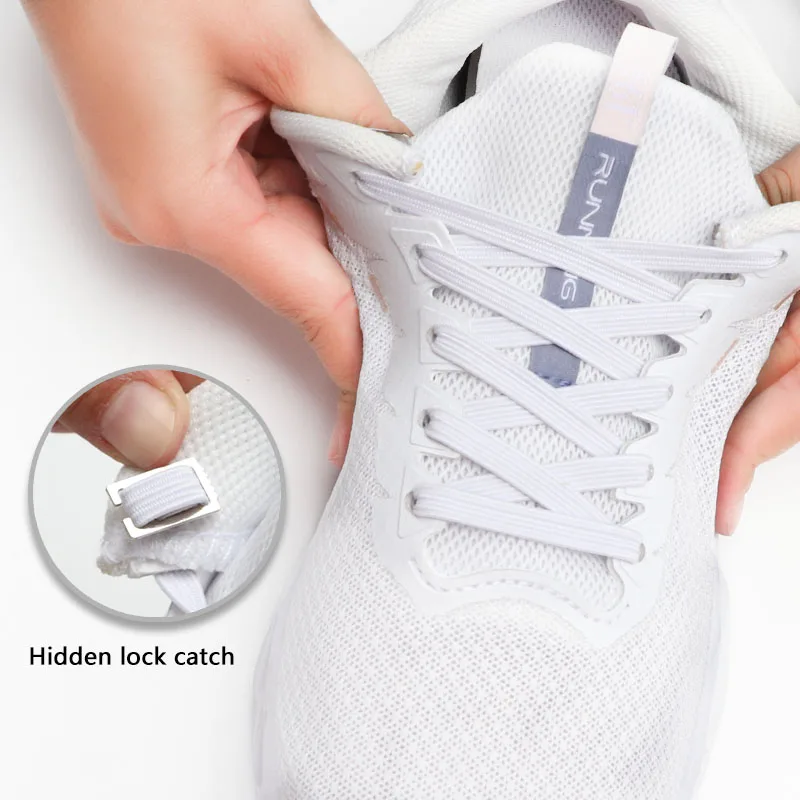 Elastic No Tie Shoe Laces Anchors Flat Shoelace Lock Clip for Adults and Kids Tieless Shoelaces for Sneakers 1 Pair