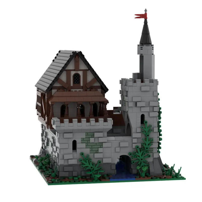 تجميع الجسيمات الصغيرة بناء لعبة المكعبات MOC-169989 3790 قطعة القرون الوسطى مانور بناء القلعة نموذج هدية الحلي
