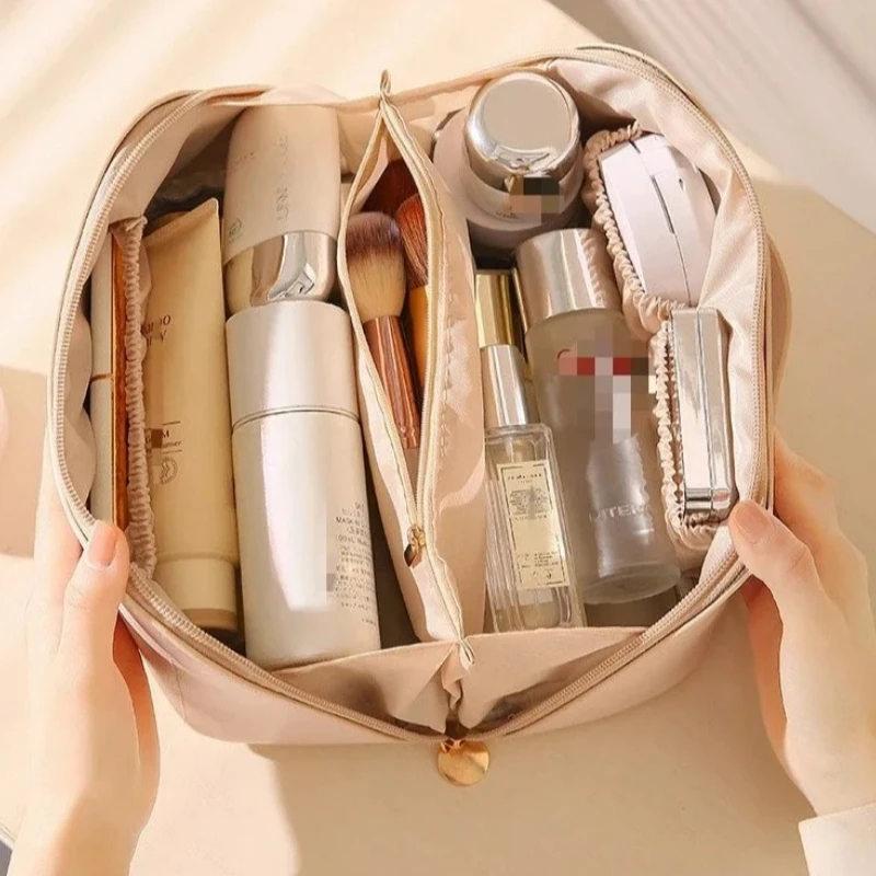 حقيبة تخزين مستحضرات التجميل، سعة كبيرة، محمولة، راقية، شهيرة على الإنترنت، مستحضرات تجميل جديدة للسفر، حقيبة تخزين أدوات الزينة #1