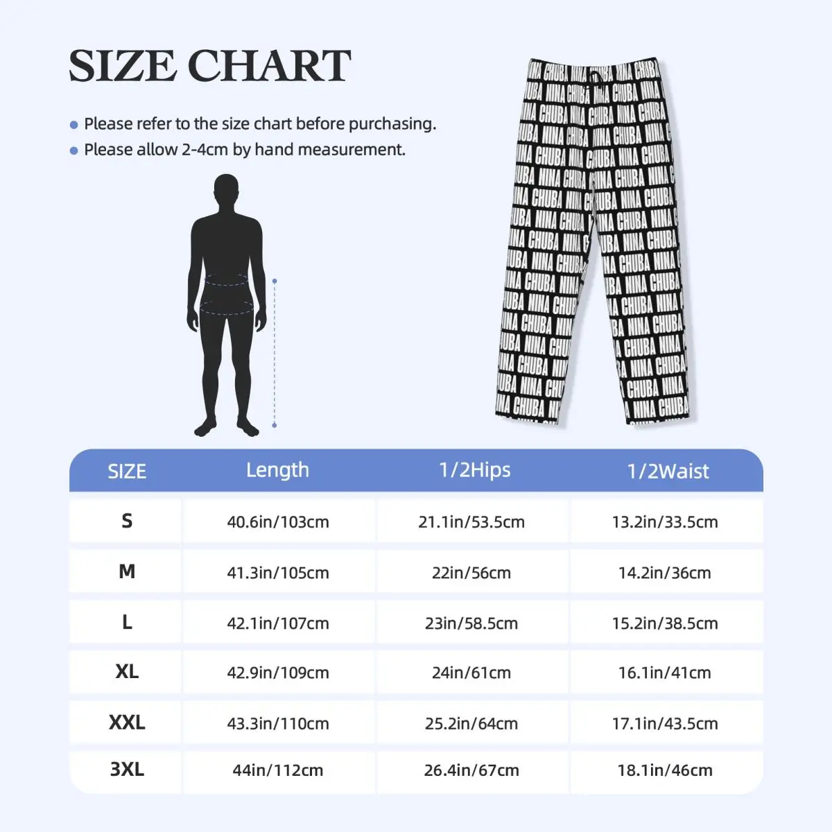 Custom Printed Men Nina Chuba Pajama Pants Album Logo Sleepwear Sleep Lounge Bottoms with Pockets view 6