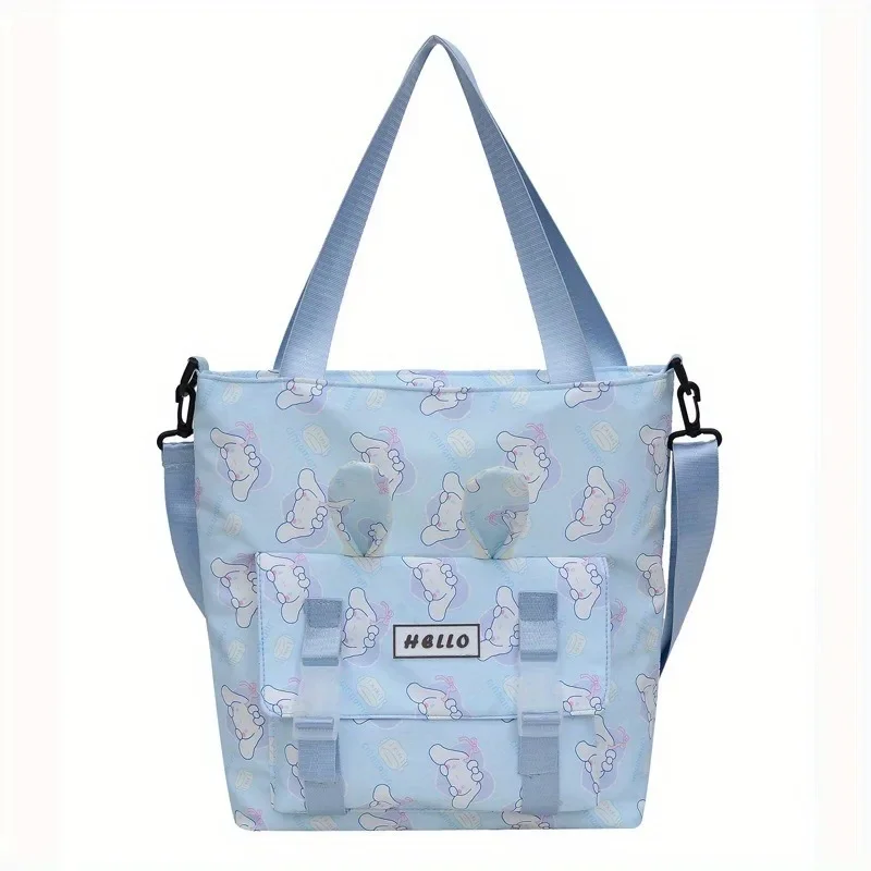 Sanrio Kuromi Canvas Tas Voor Tweeërlei Gebruik Melodie Cinnamoroll Kawaii Cartoon Schoudertas Schattig Casual Accessoire Voor Dagelijks Gebruik