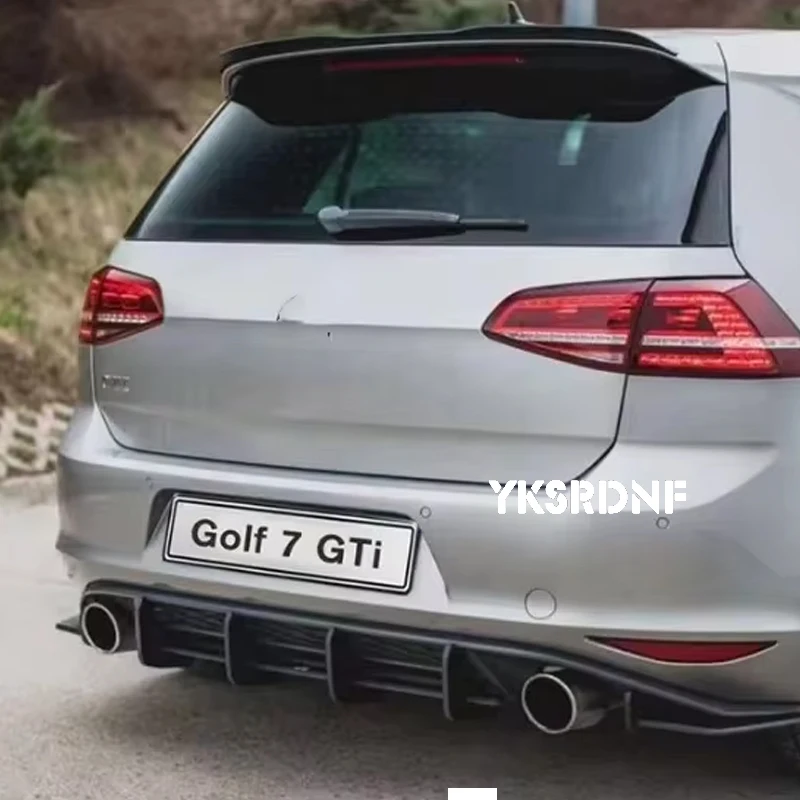 For Volkswagen Golf 7 VII MK7 GTI 2014-2017ABS Plastic Material Black car rear lip diffuser rear Bumper Car Styling