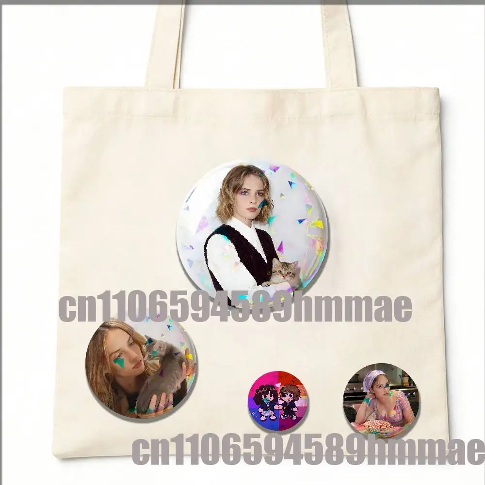 For Maya Hawke Cat Round Pins Insignia Badge Cover Backpack Decoration 32mm 58mm Brooch Button