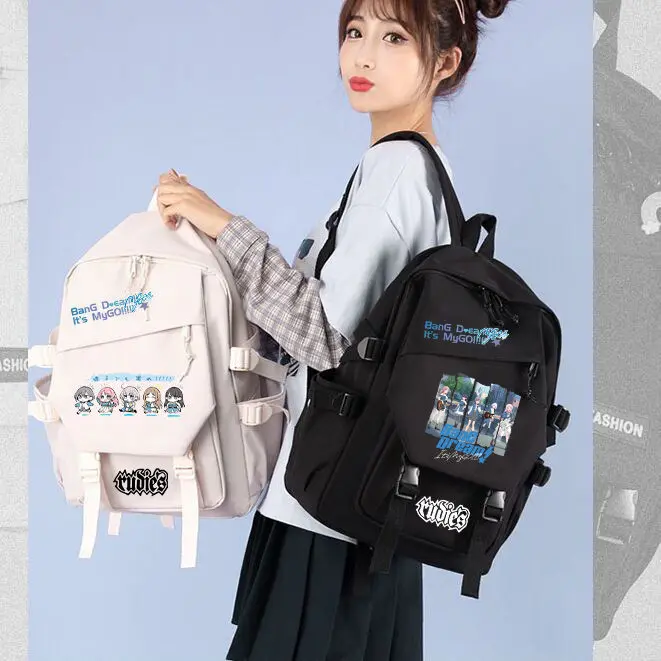 

Cartoon BanG Dream It's MyGO Series Print Backpack Large Capacity School Bags Back to School Anime Nylon Lightweight Student Bag