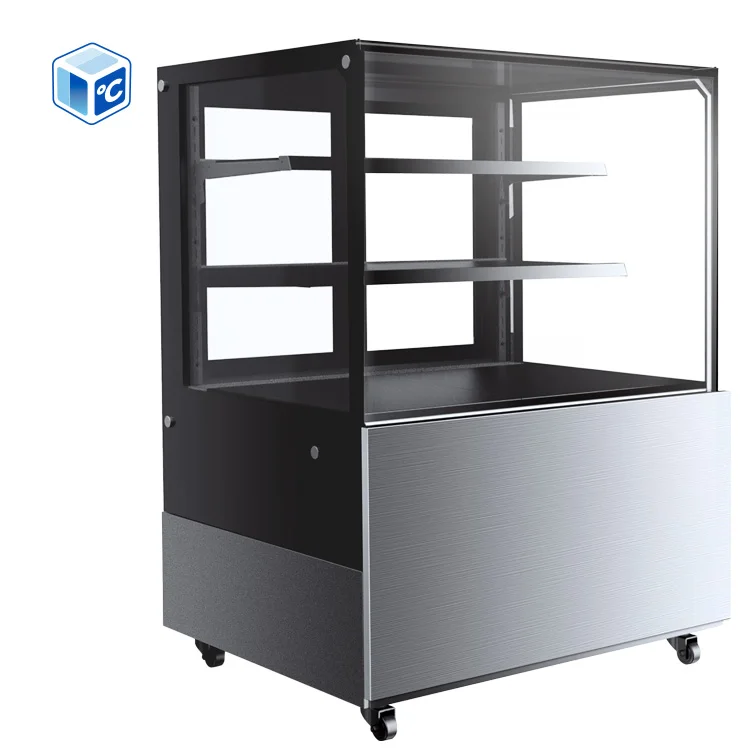 1200x675x1215mm BJD-173 Commercial Cake Display Refrigerator Fan Cooling R290 2 Shelf LED Bakery Cafe Supermarket Display Case