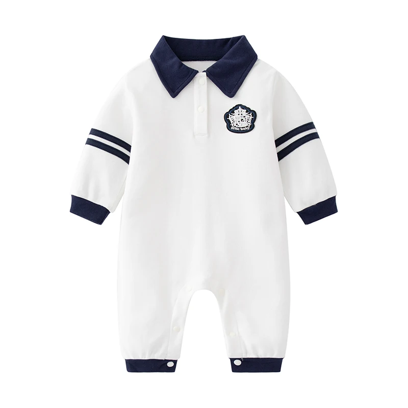 Baby onesies, cotton simple spring and autumn style long-sleeved climbing clothes, boy baby Ha clothes fashion outerwear