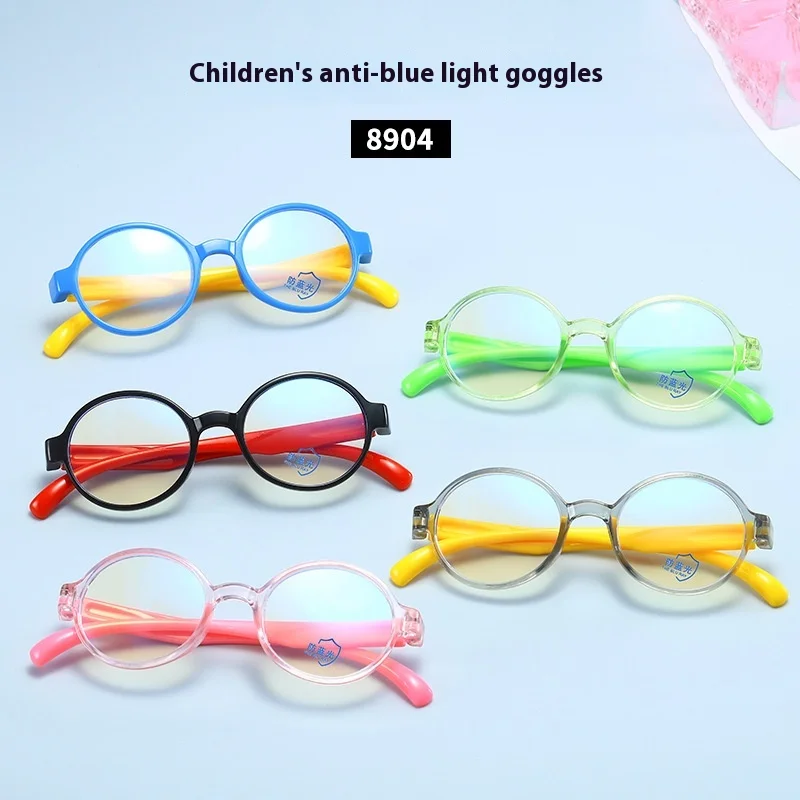 

Round Frame TR Anti-blue Glasses Wholesale Plain Glasses Children Radiation Protection For Kid Computer Phone Online Course