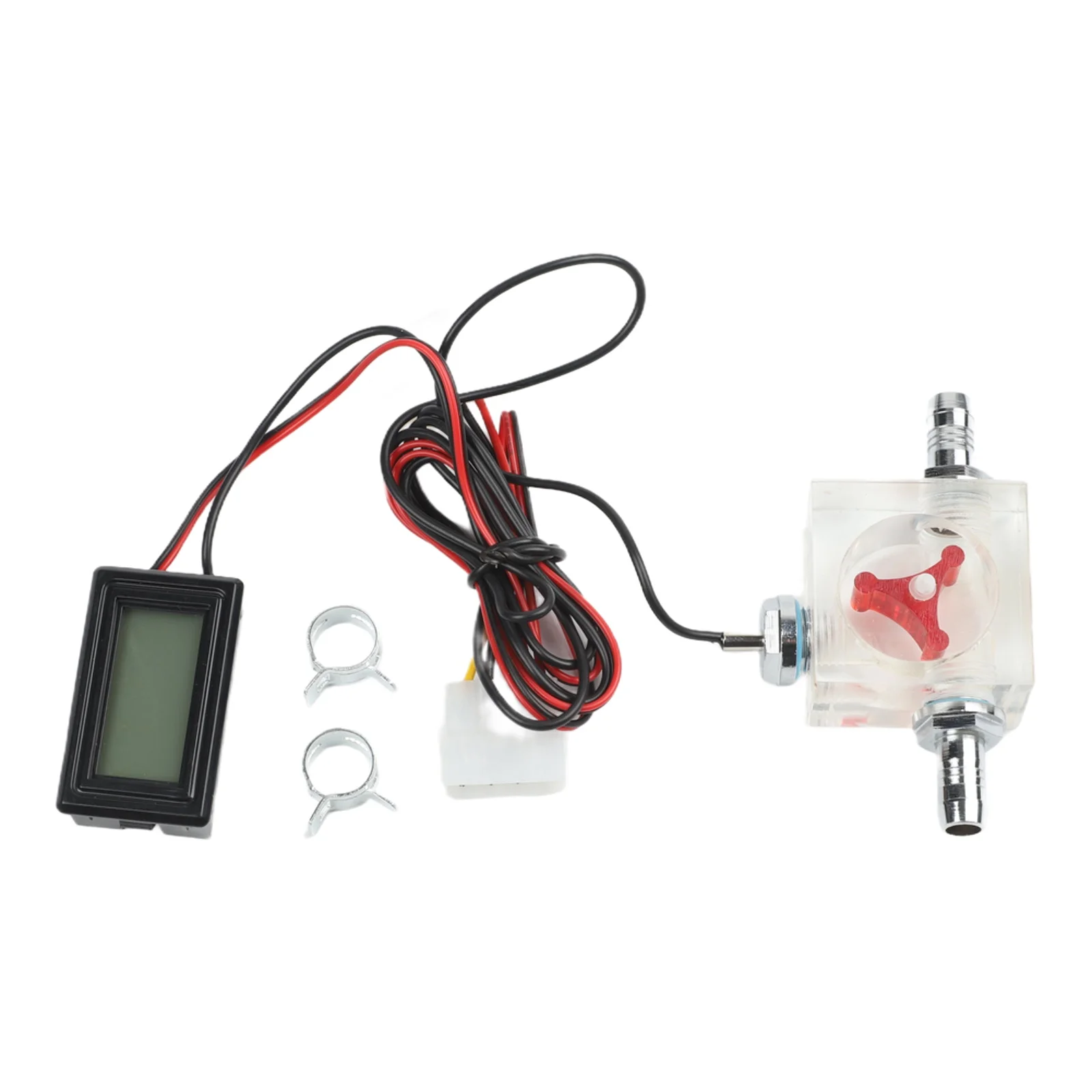 Three Way Flow Meter With LED Thermometer Water Cooling System Liquid Cooler Temperature Monitor For PC Computer Accessories