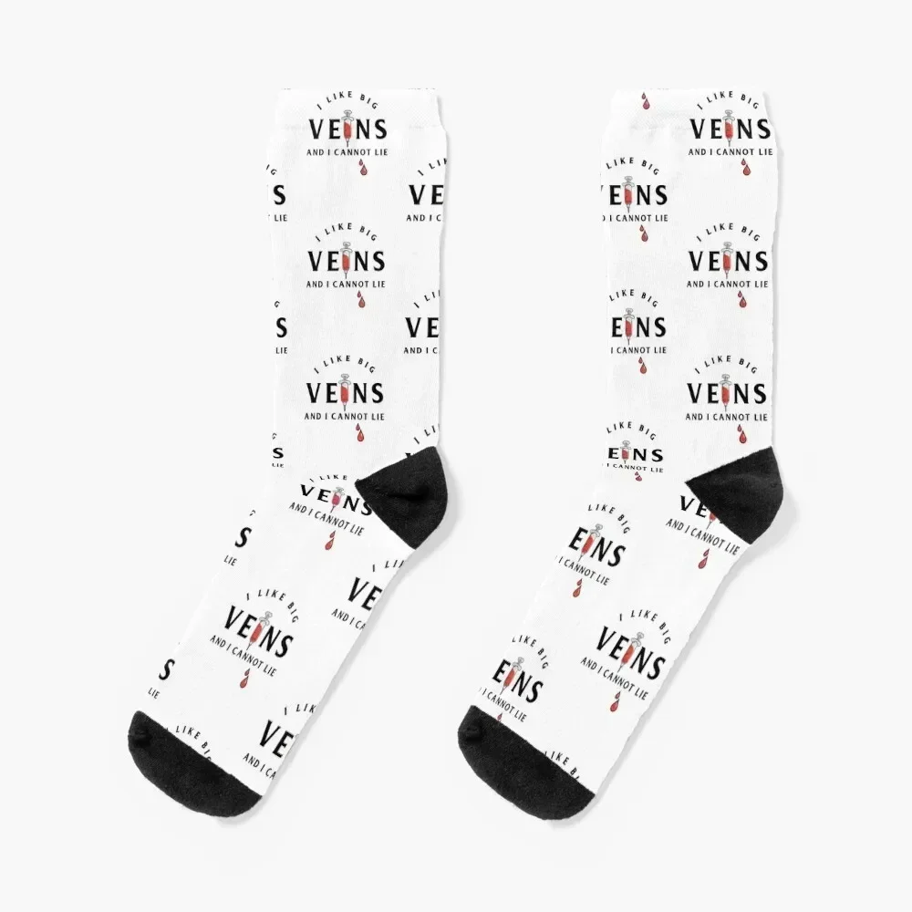 

Phlebotomist Saying / Funny Phlebotomy Big Veins Syringe design Socks snow floor hip hop Crossfit Socks Girl Men's