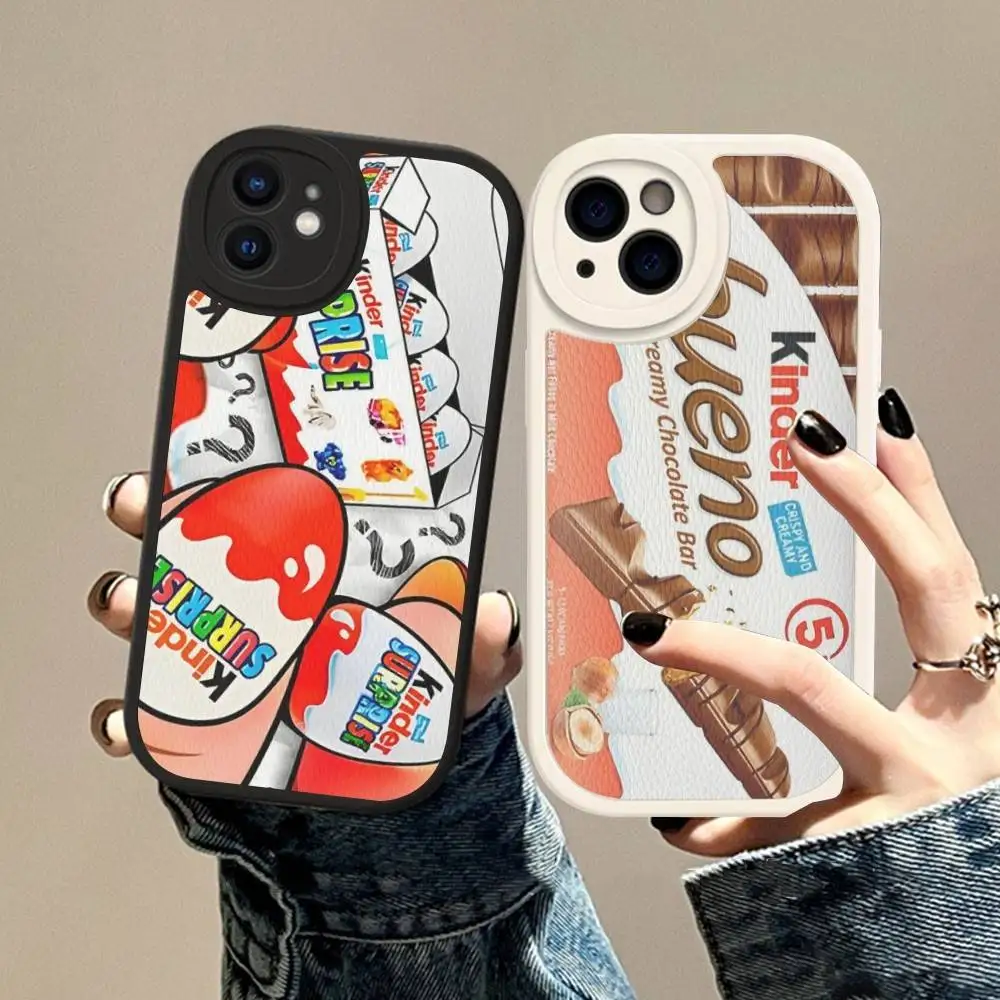 Funda de silicona para teléfono con diseño de huevo sorpresa K-KINDER JOY para iPhone 16 15 14 13 12 11 Pro Max Mini, cubierta suave de cuero