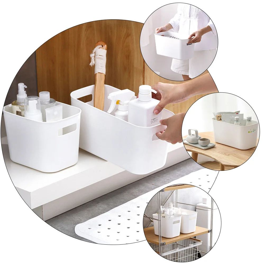 

Creative Portable Storage Box Desktop Organizer Home Snack Basket Large Capacity Plastic for Kitchen Bathroom Desk