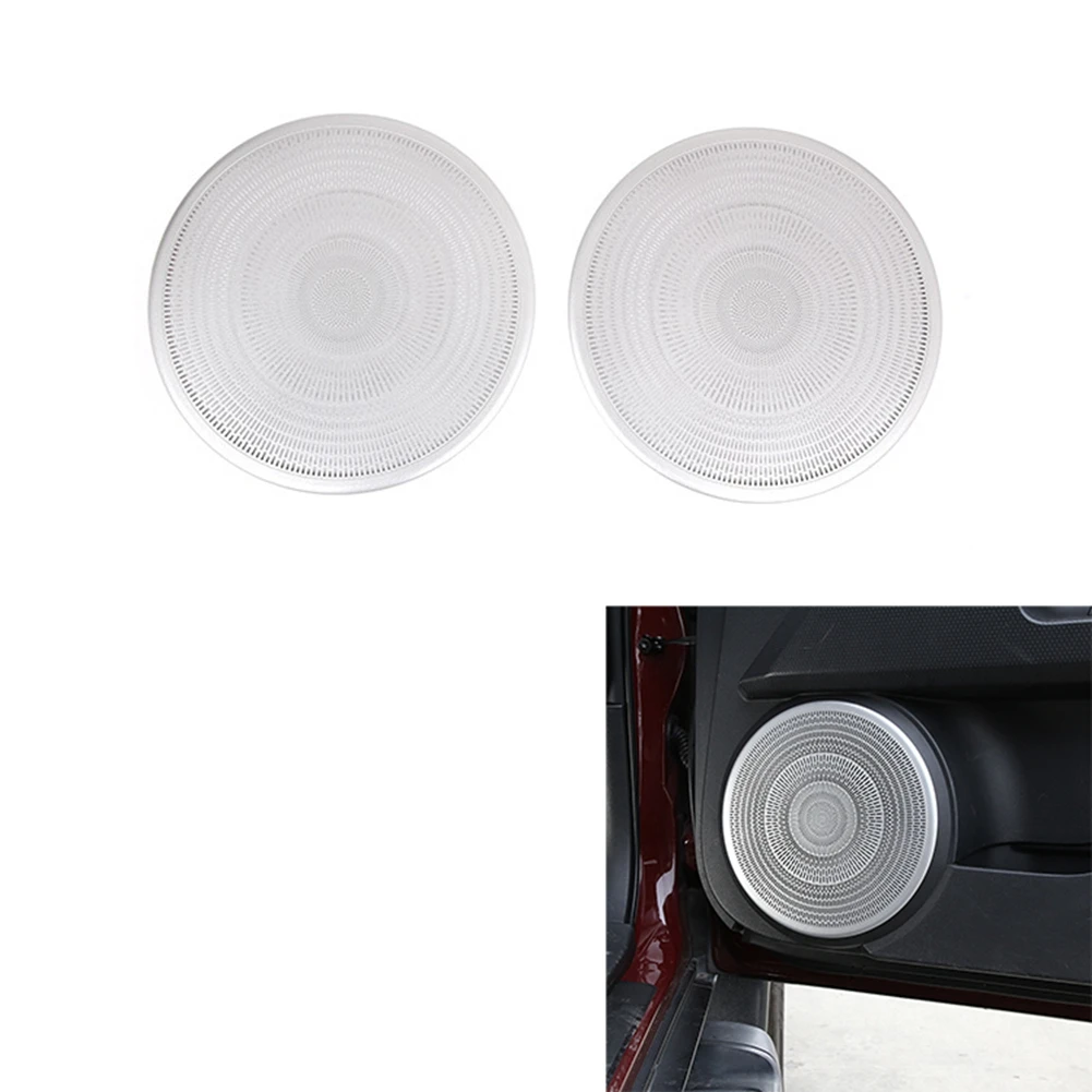 2Pcs Car Stainless Steel Front Door Audio Speaker Tweeters Grille Decoration Frame Cover for Toyota FJ Cruiser 2007-2021