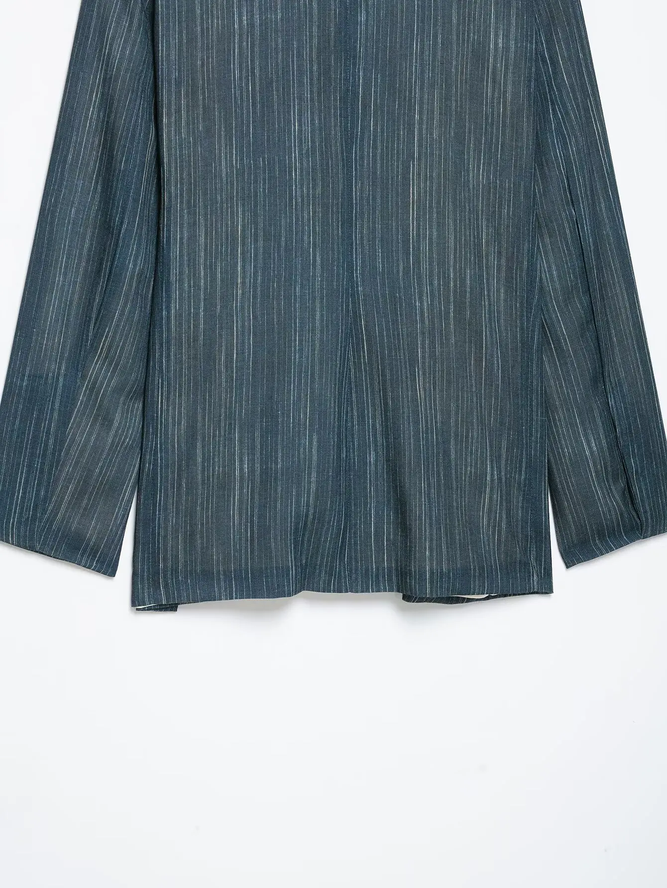 TFAFXY 2026 Herbst Gestreifter Blazer 2-Teiliges Set Damen Knopfblazer Hochgeschnittene Weite Hose Büroanzug – Detail 8