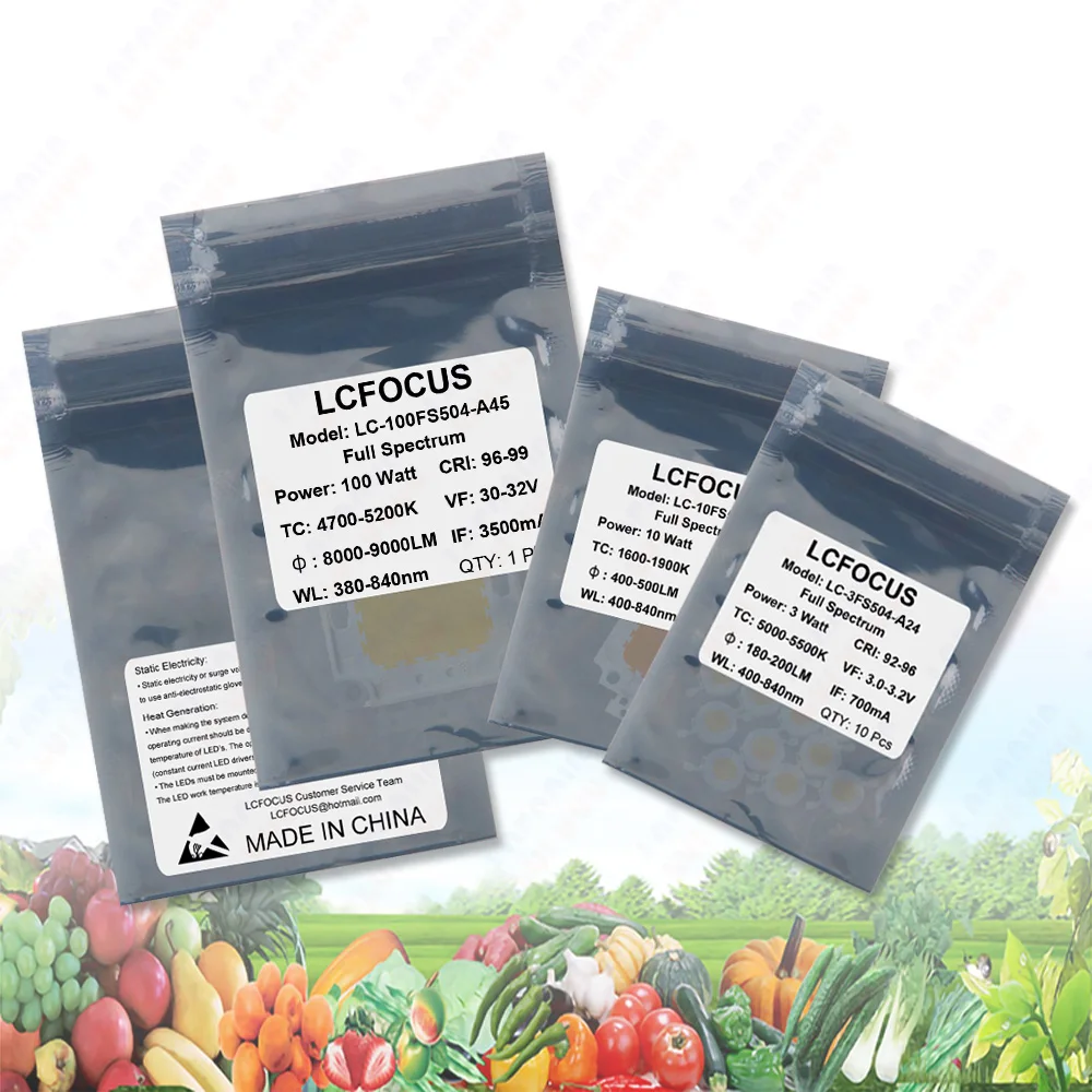 1W 3W 5W 10W 20W 30W 50W 100W 성장 LED 성장 칩 전체 스펙트럼 햇빛 380-840nm 관엽 식물 야채 꽃 과일 수족관 아트 갤러리 전시장