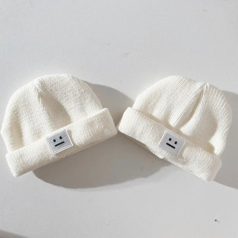 20cm White Doll Cap Fashion Knitted Hat Simple Warm Skullies Beanies Solid Autumn Winter Beanie for Cotton Dolls Accessories Toy