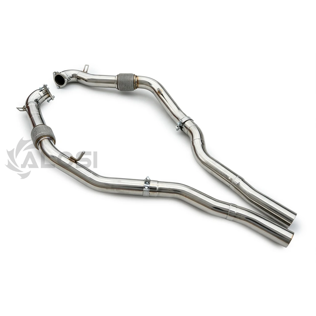 Stainless steel front pipe exhaust for Audi RS4 RS5 B9 2.9T  straight through exhaust front section High Performance Front Pipe