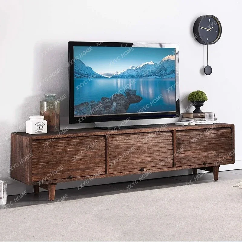 

Pure solid wood TV simple small apartment locker living room home floor bed and breakfast