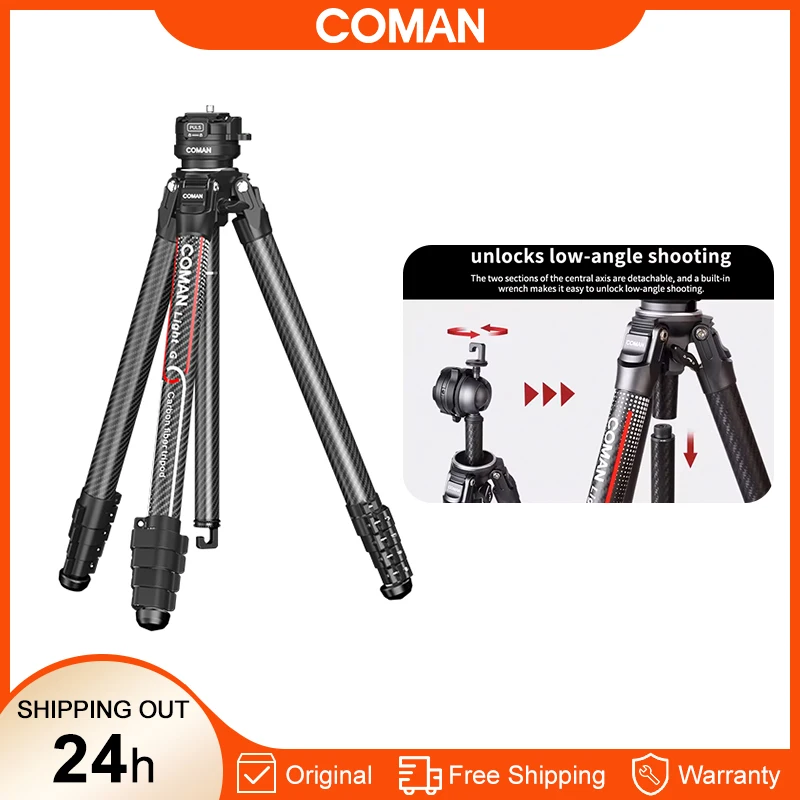

Легкий карбоновый штатив COMAN Light G для DSLR-камер Canon и Sony с гидравлической головкой Arca Swiss, быстросъемным креплением и легким моноподом