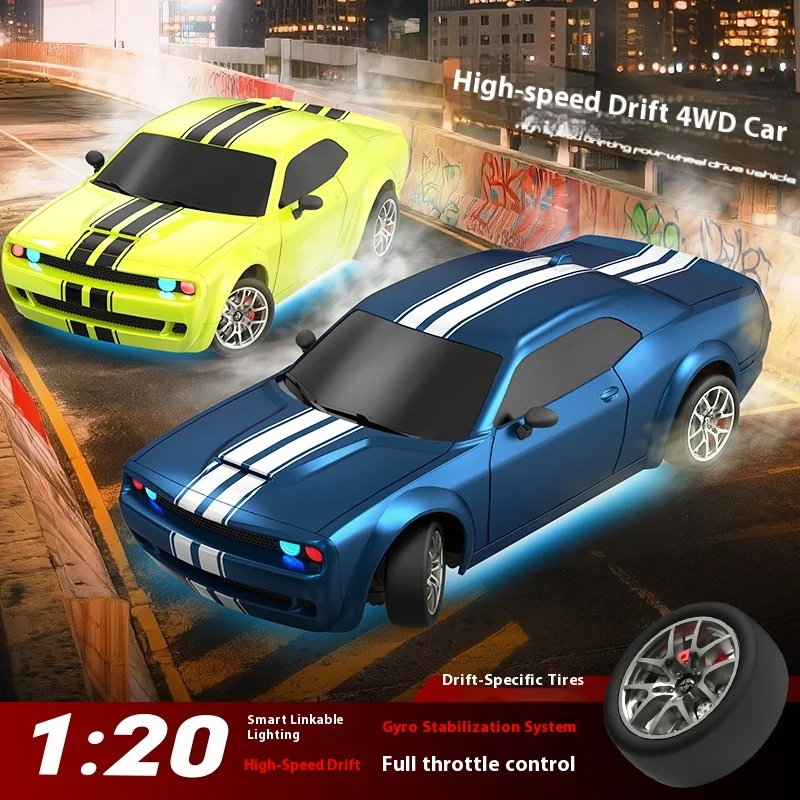 

New Popular 1:20 Drift Remote Control Car Dodge 2.4g Full Proportional Gyroscope Drift Car Remote Control Model Toy Gift