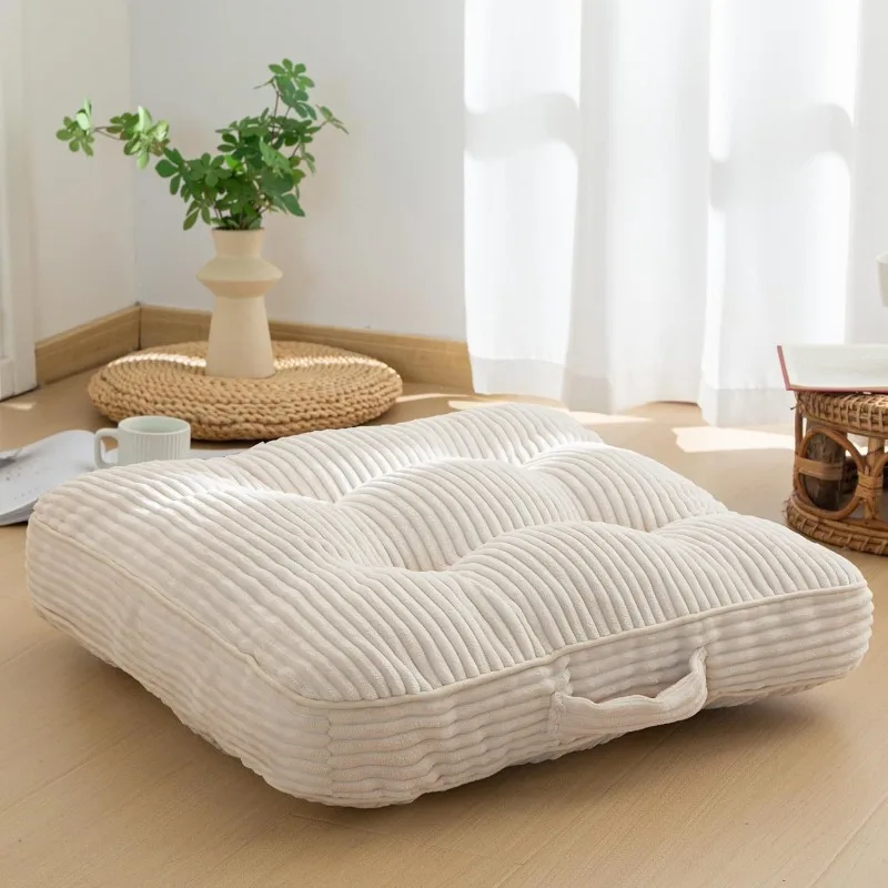 Corduroy Seat Cushion, Breathable Comfortable Chair Pad, Foam Bead Meditation Pouf, Thickened Buttocks Cushion