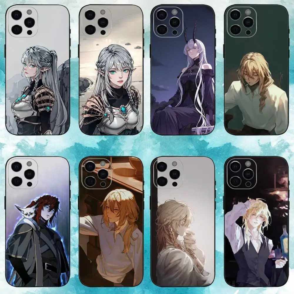 حافظة هاتف The Beginning After End لهاتف iPhone17,16,15,14,13,12,11 Plus، Pro Max غطاء أسود ناعم