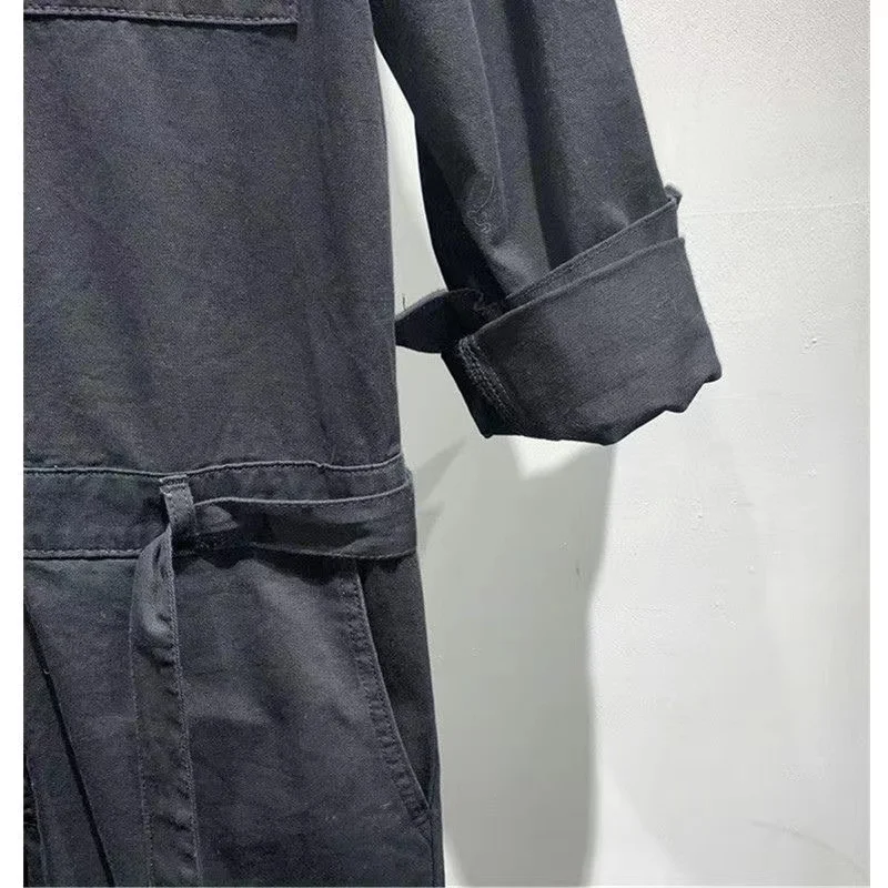

Loose Workwear Overalls Set Men's Street Sle Hip Hop Trendy Brand Spring Travel Multi-ket Utili Suit Casual Outfit