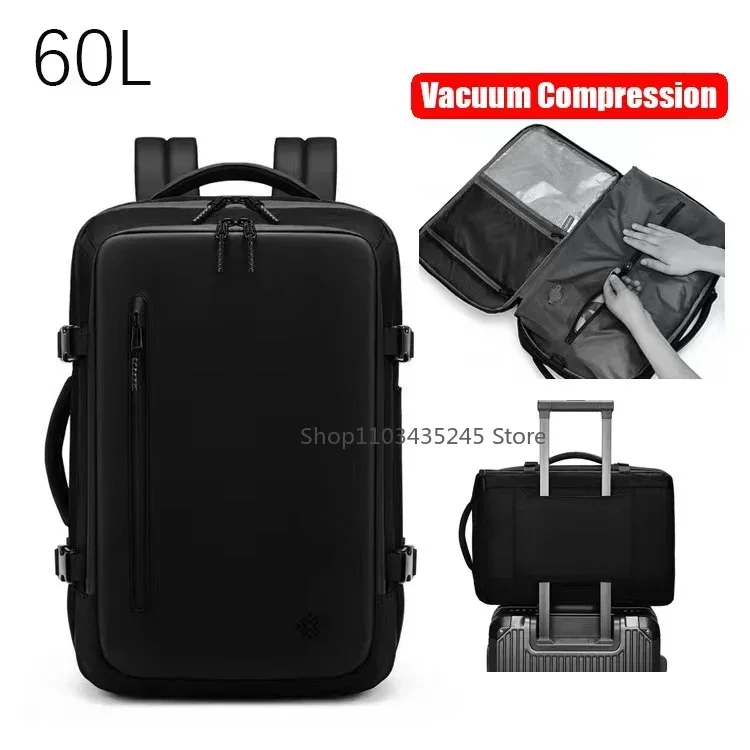 Airback Backpack for Men Vacuum Compression Travel Backpack Waterproof 16 Inch Laptop Business Bag Expandable Luggage Backpacks