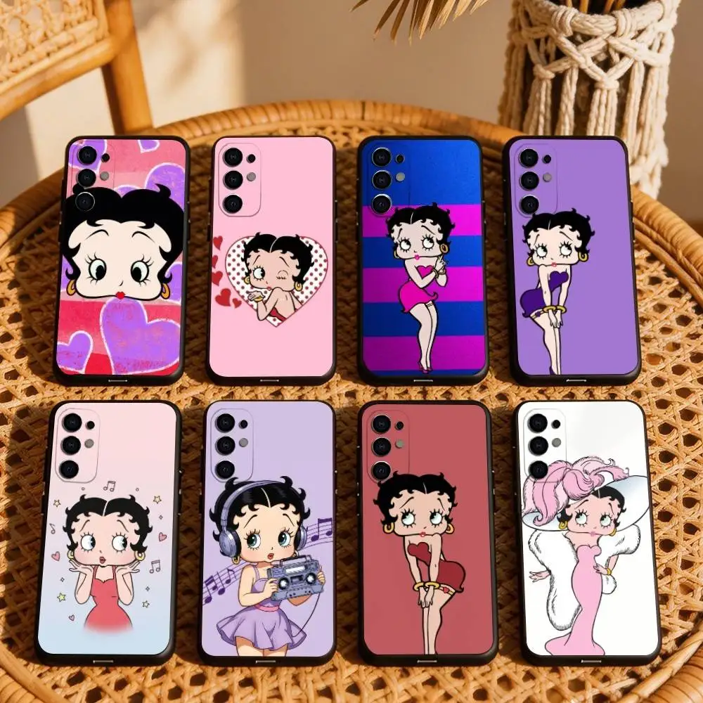 

B-Betty C-Cute B-Boop Phone Case Black Silicone Soft For Samsung S25,S24,S21,S22,S23,S30,Ultra,S20,Plus,Fe,Lite