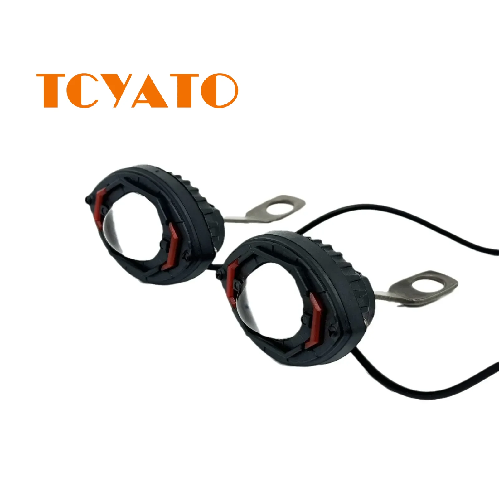 

TCYATO motorcycle modified LED spotlights paired with twin yellow white light lenses and external headlights