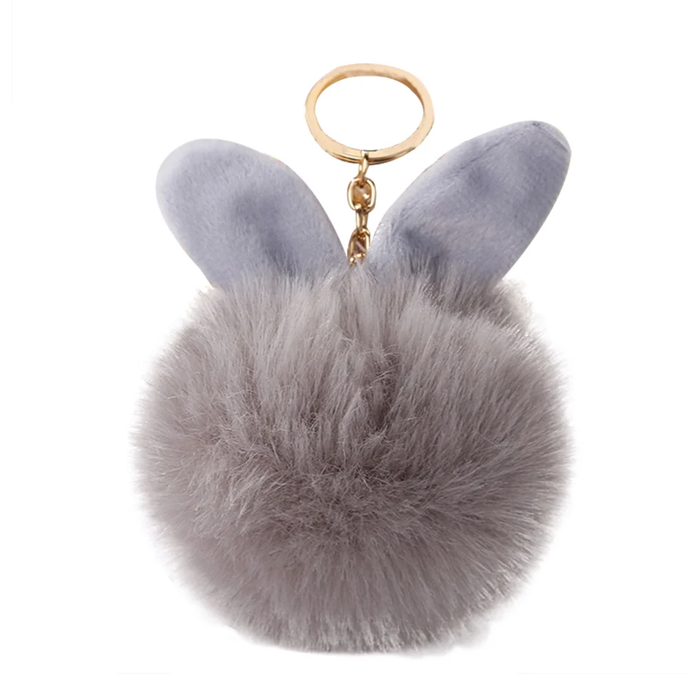 1 PCS Korean Version Super Cute Rabbit Ear Fur Ball Pendant Bag Key Accessories Oversized Imitation Rabbit Fur Ball Pendant