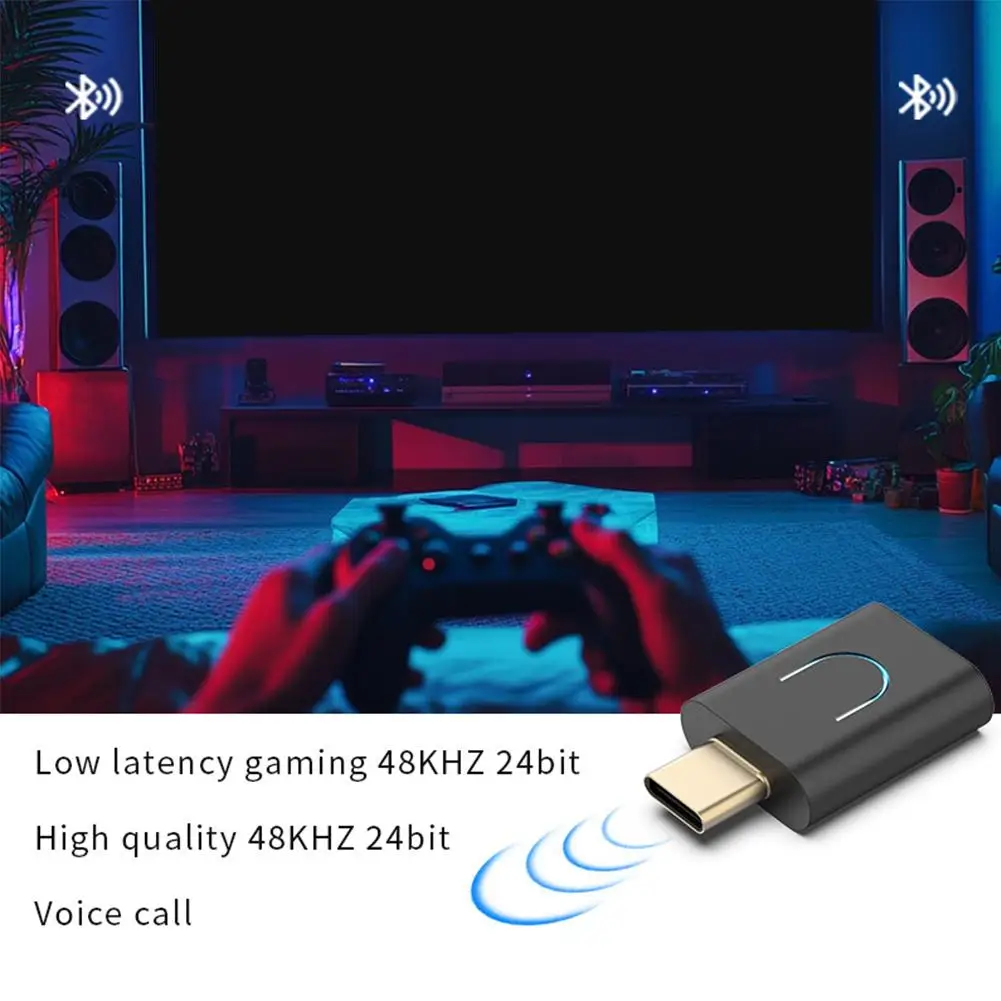 

QCC5.4 Tebe LE Audio LC3 Bluetooth 5.4 Audio Transmitter Stereo Support TypeC TV Music PC Adapter Wireless M1X8