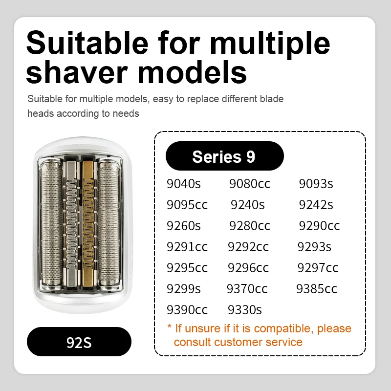 

2Pack 92S Gilding Shaver Replacement Head for Braun 92B/92S/92M Electric Shaver Series 9 Shaving Machines 9080cc 9093s 9095cc