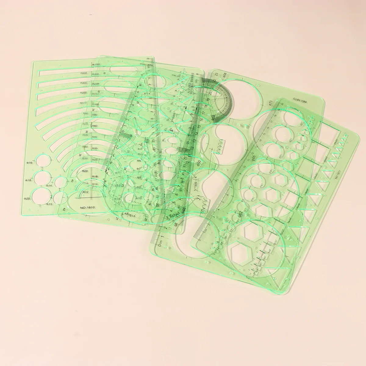 Drawing Templates Set Transparent Geometry Rulers For School Office Architecture Measuring Tool Building Templates Kit