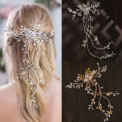 Crystal Pearl Bridal Tiaras Hairbands Hairpins Bridesmaid Diamante Hair Vine Accessories Wedding hair comb hair band Jewelry